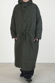 long hooded parka green