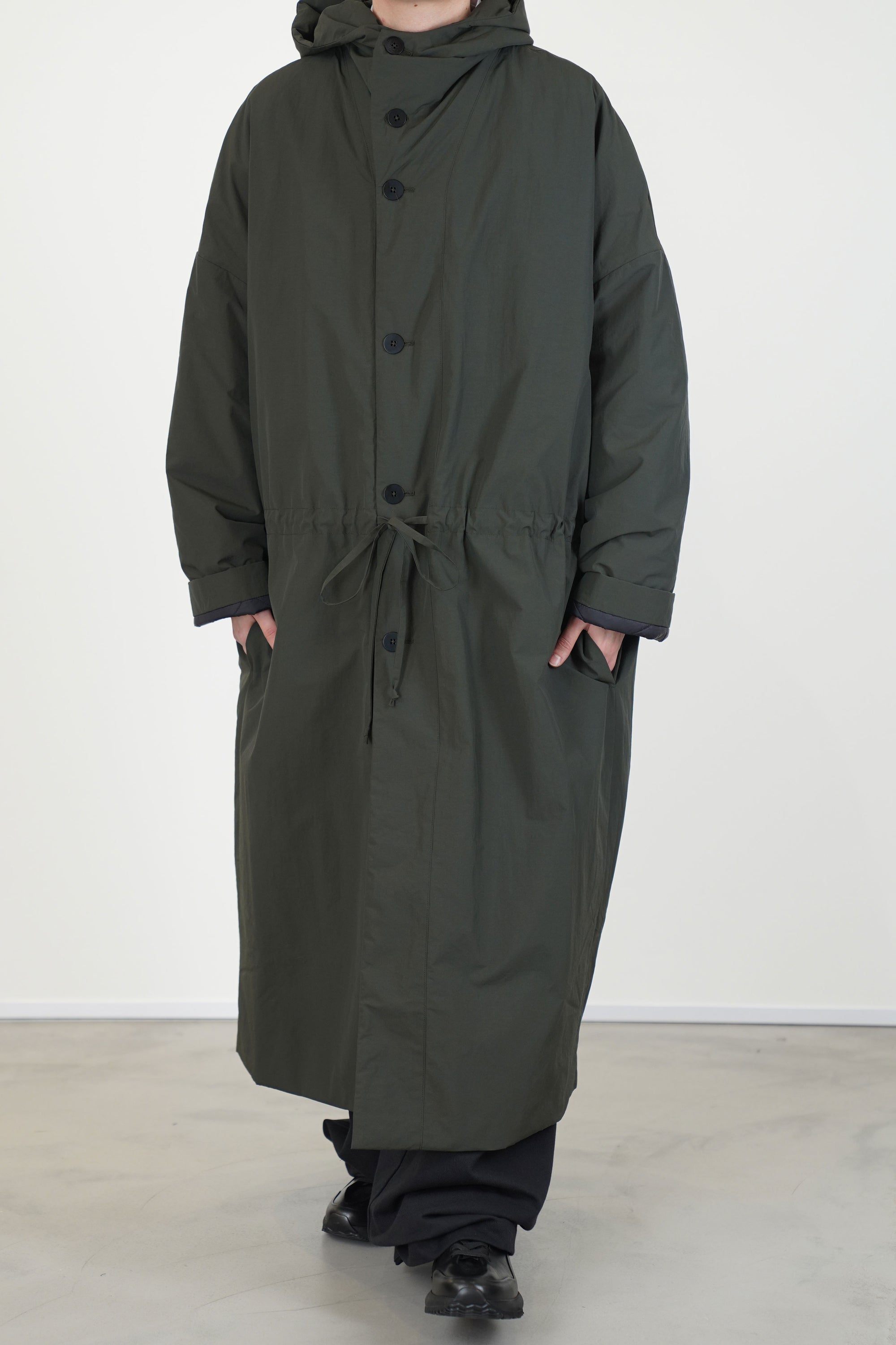 long hooded parka green