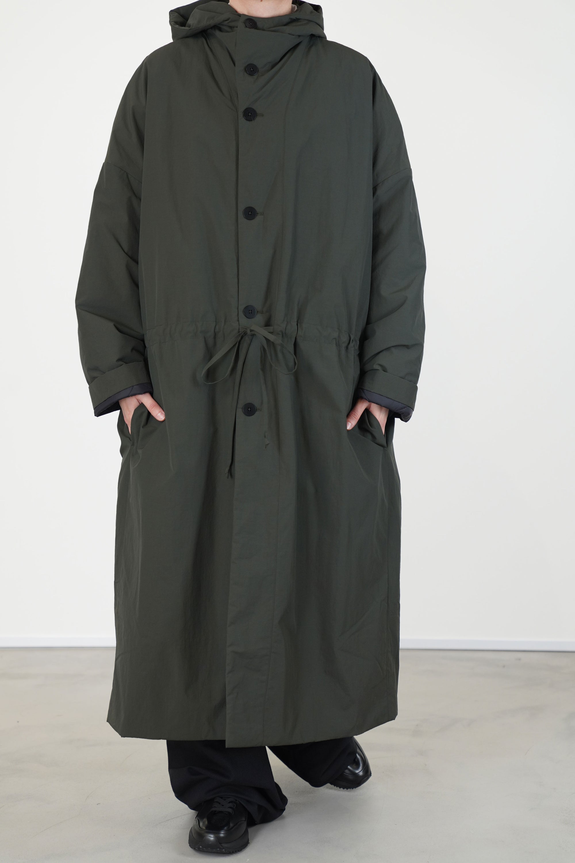 long hooded parka green