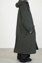 long hooded parka green