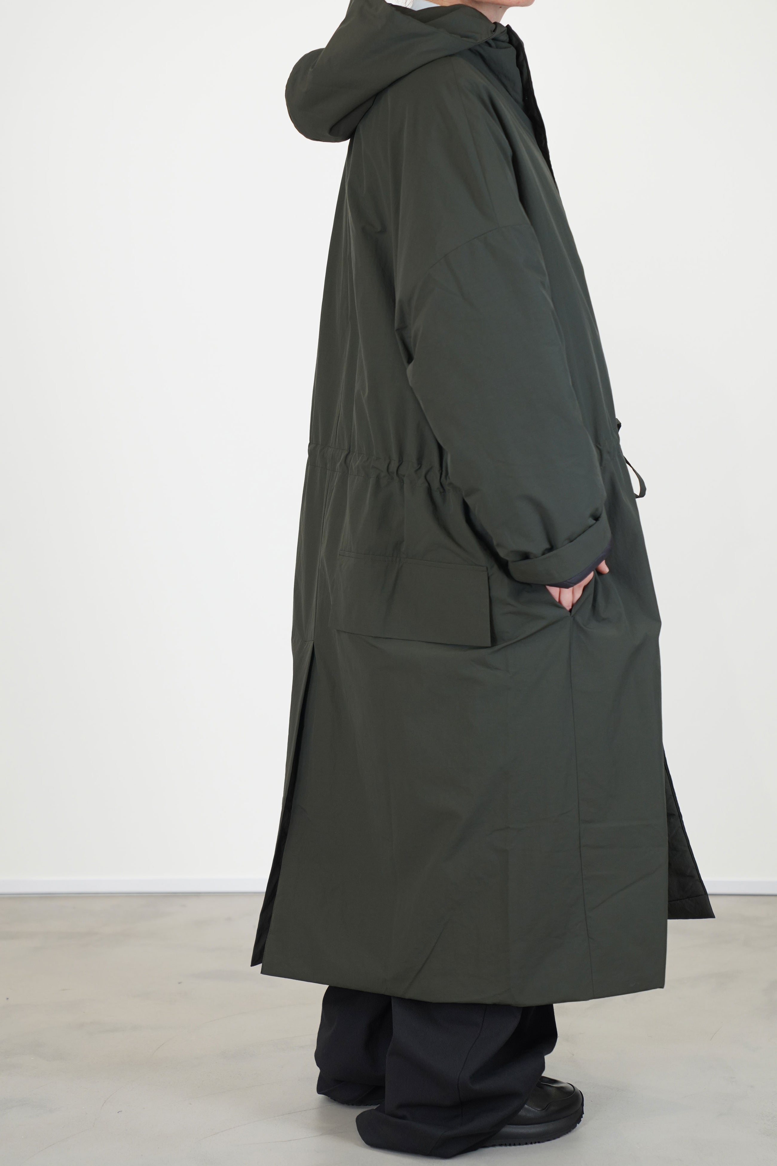 long hooded parka green