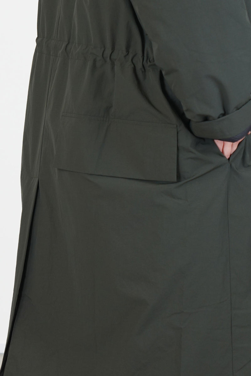 long hooded parka green