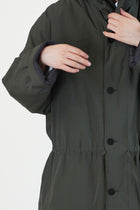 long hooded parka green