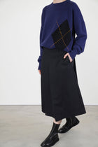 pleated skirt black