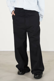 wide leg long pants black