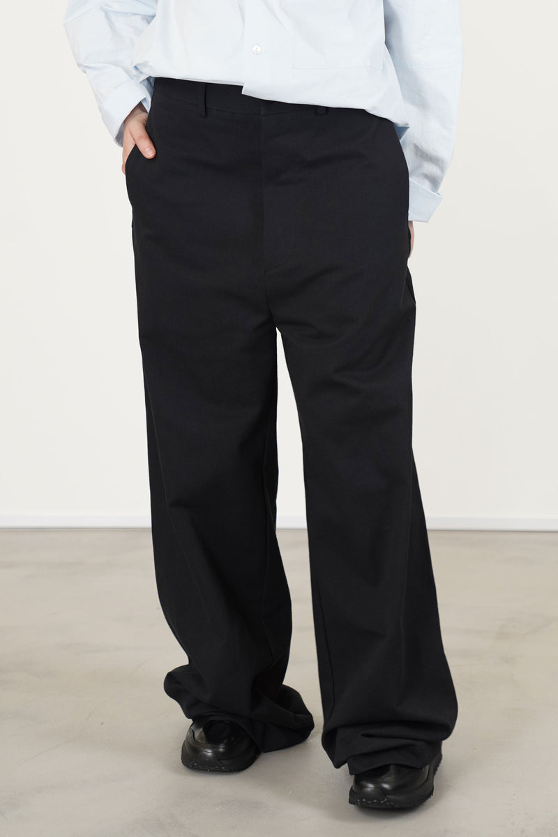 wide leg long pants black