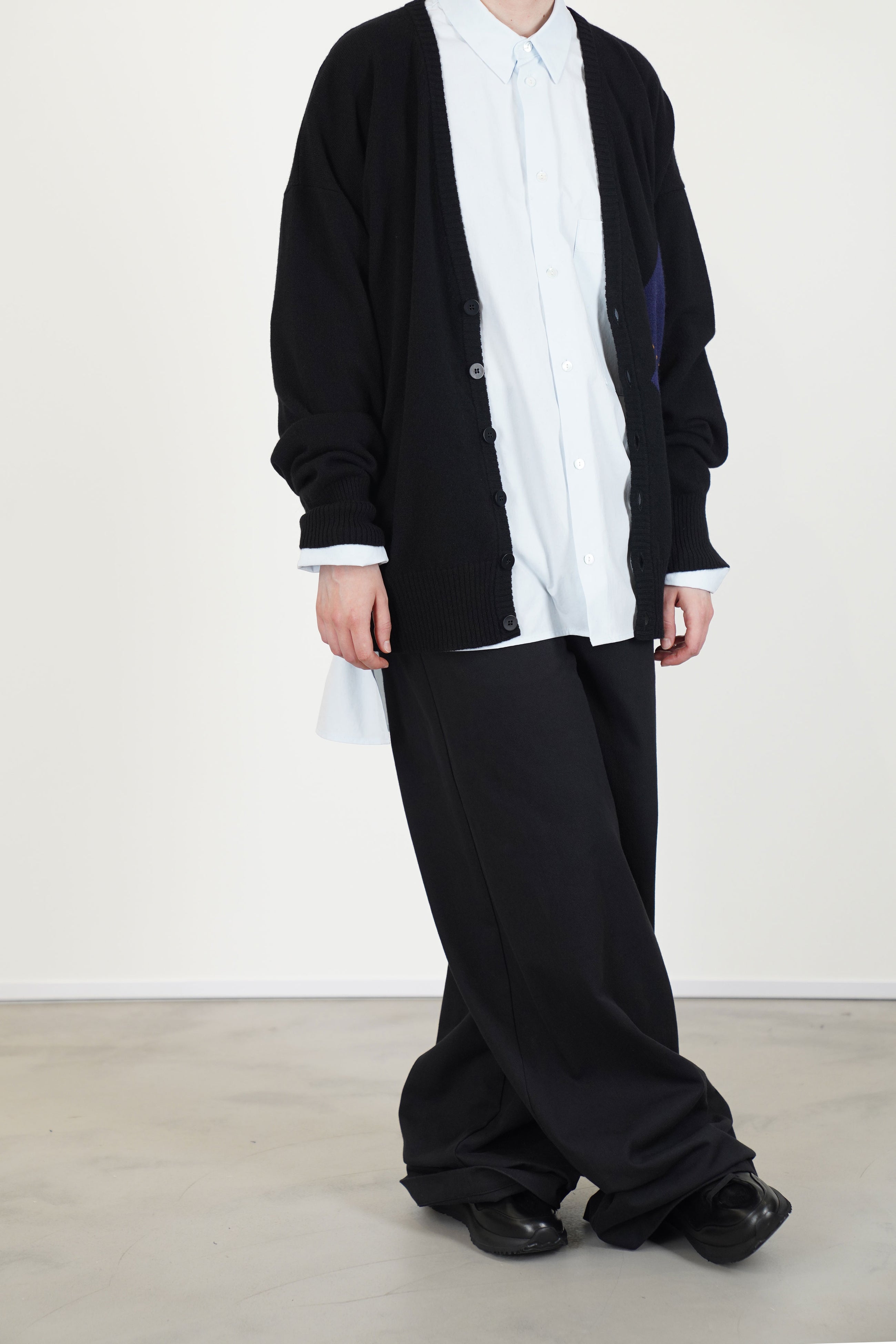 wide leg long pants black