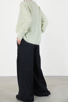 wide leg long pants black