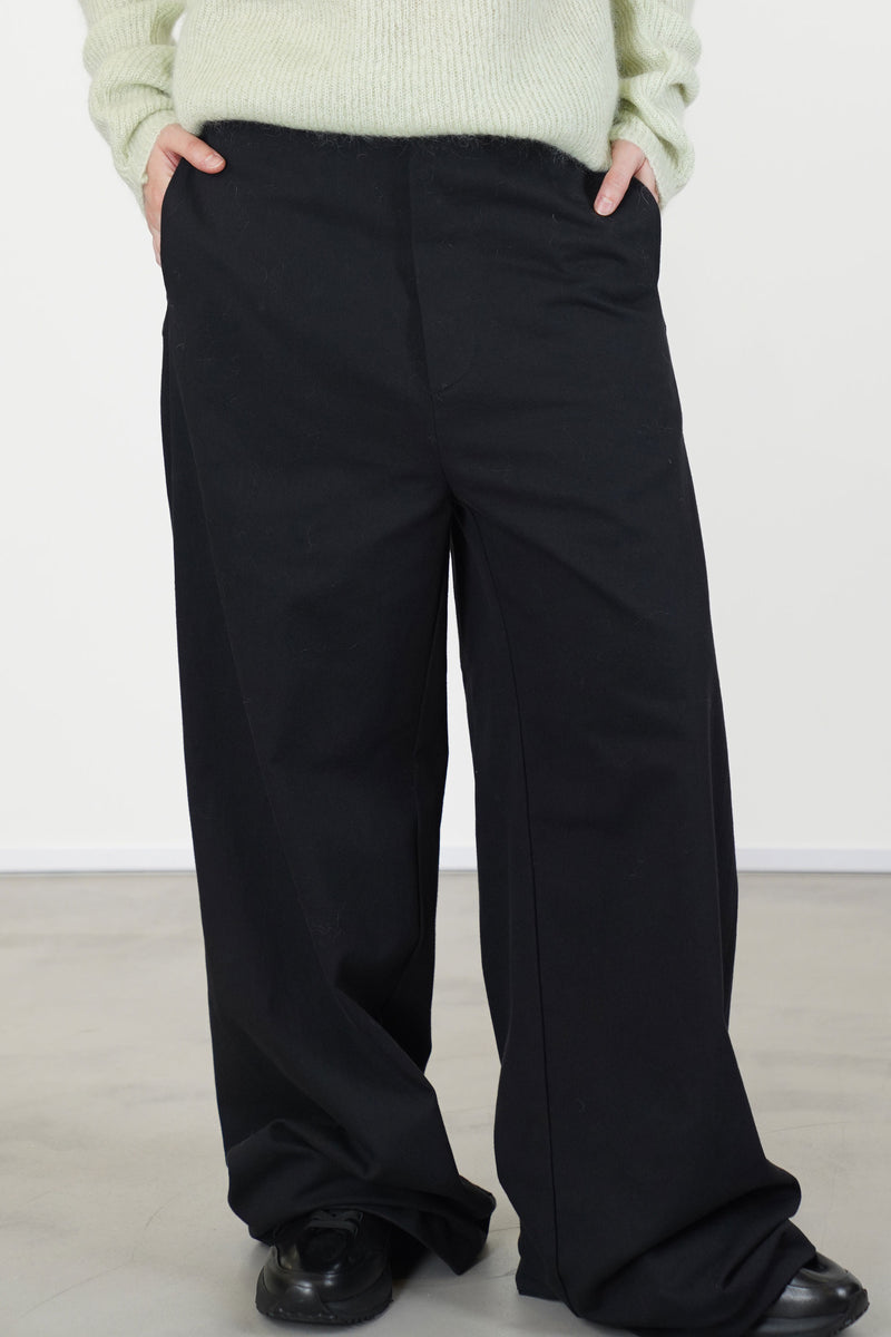 wide leg long pants black