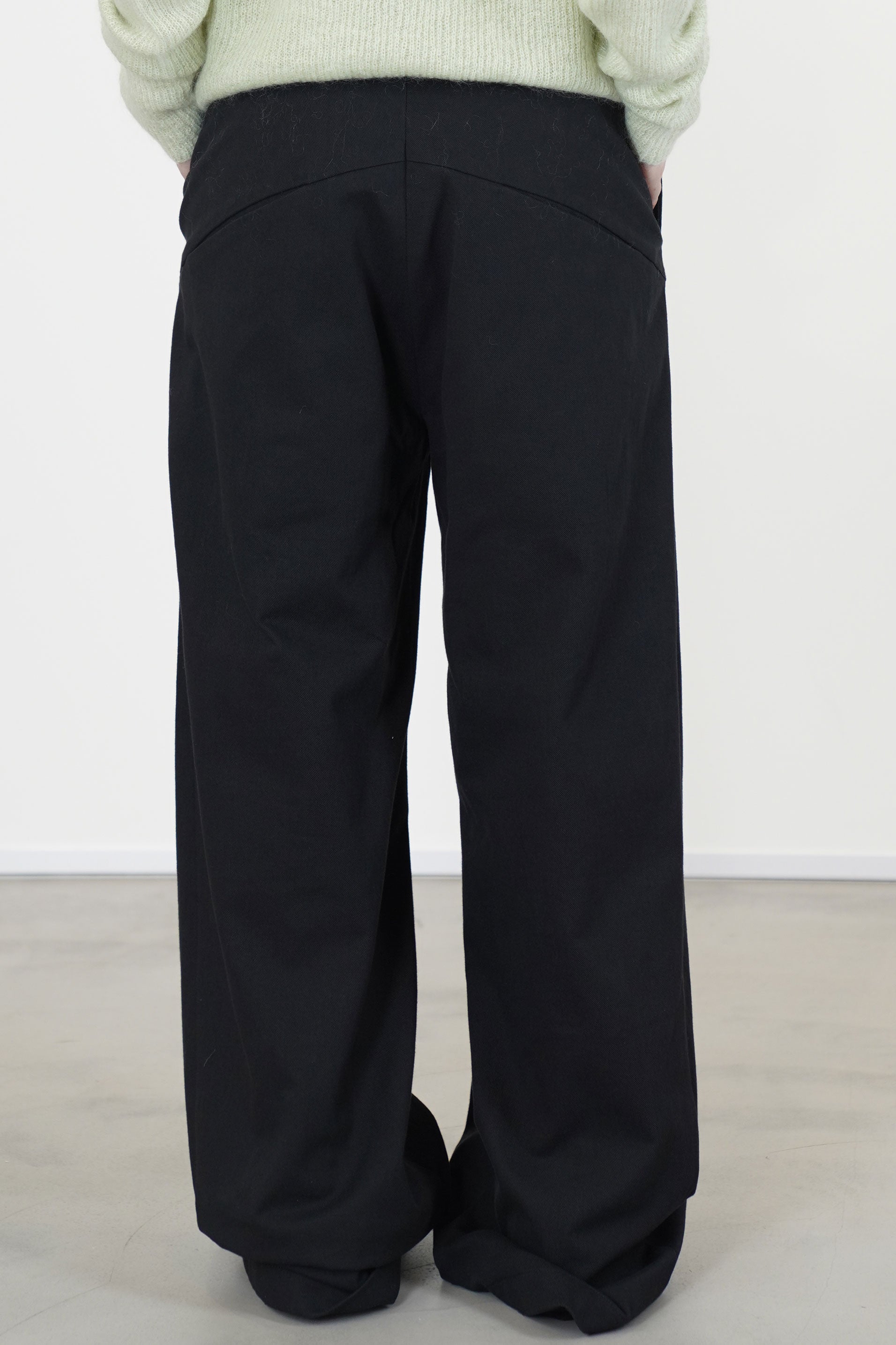 wide leg long pants black