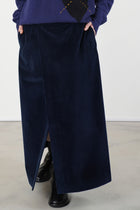 wrap skirt corduroy blue