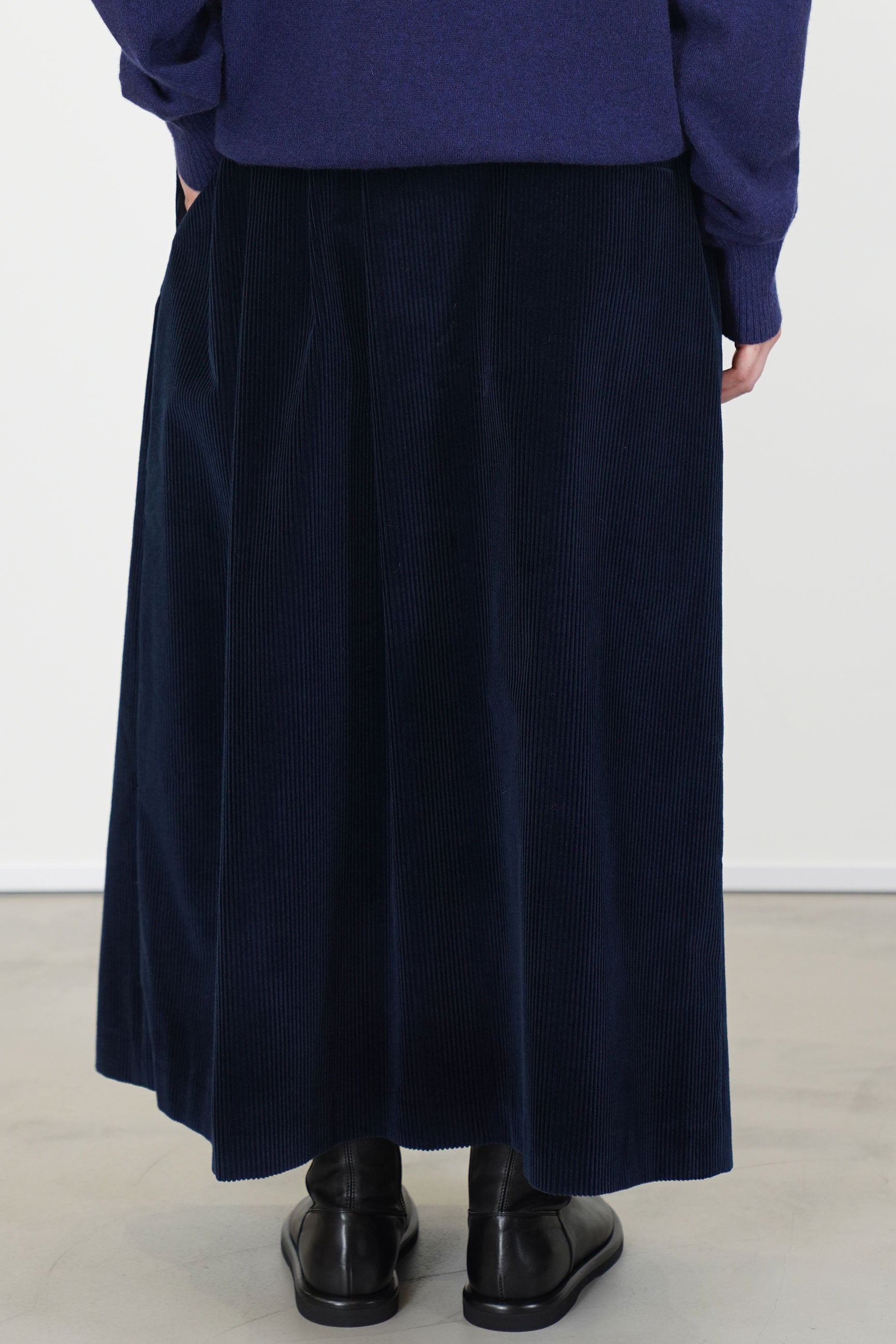 wrap skirt corduroy blue