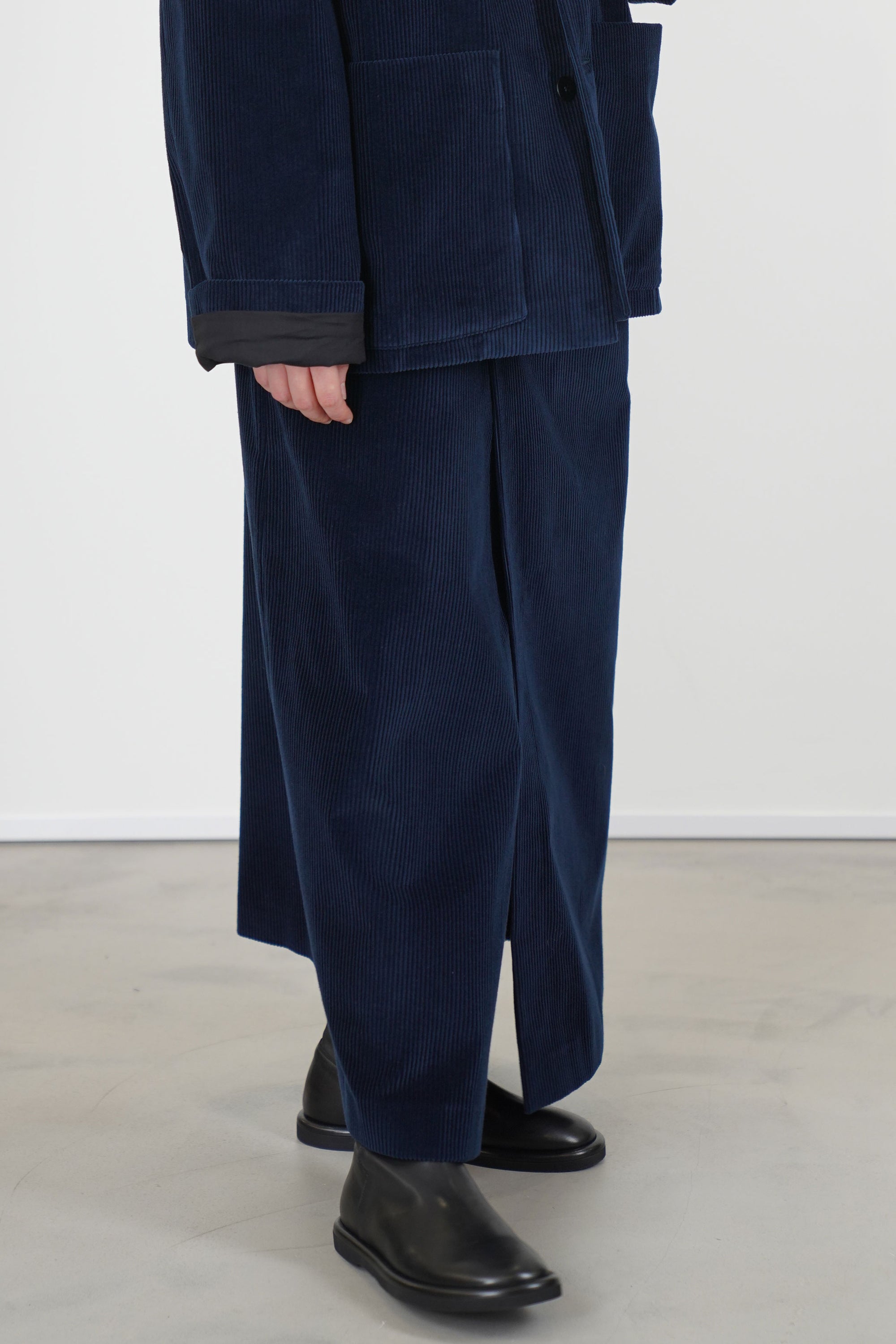 wrap skirt corduroy blue