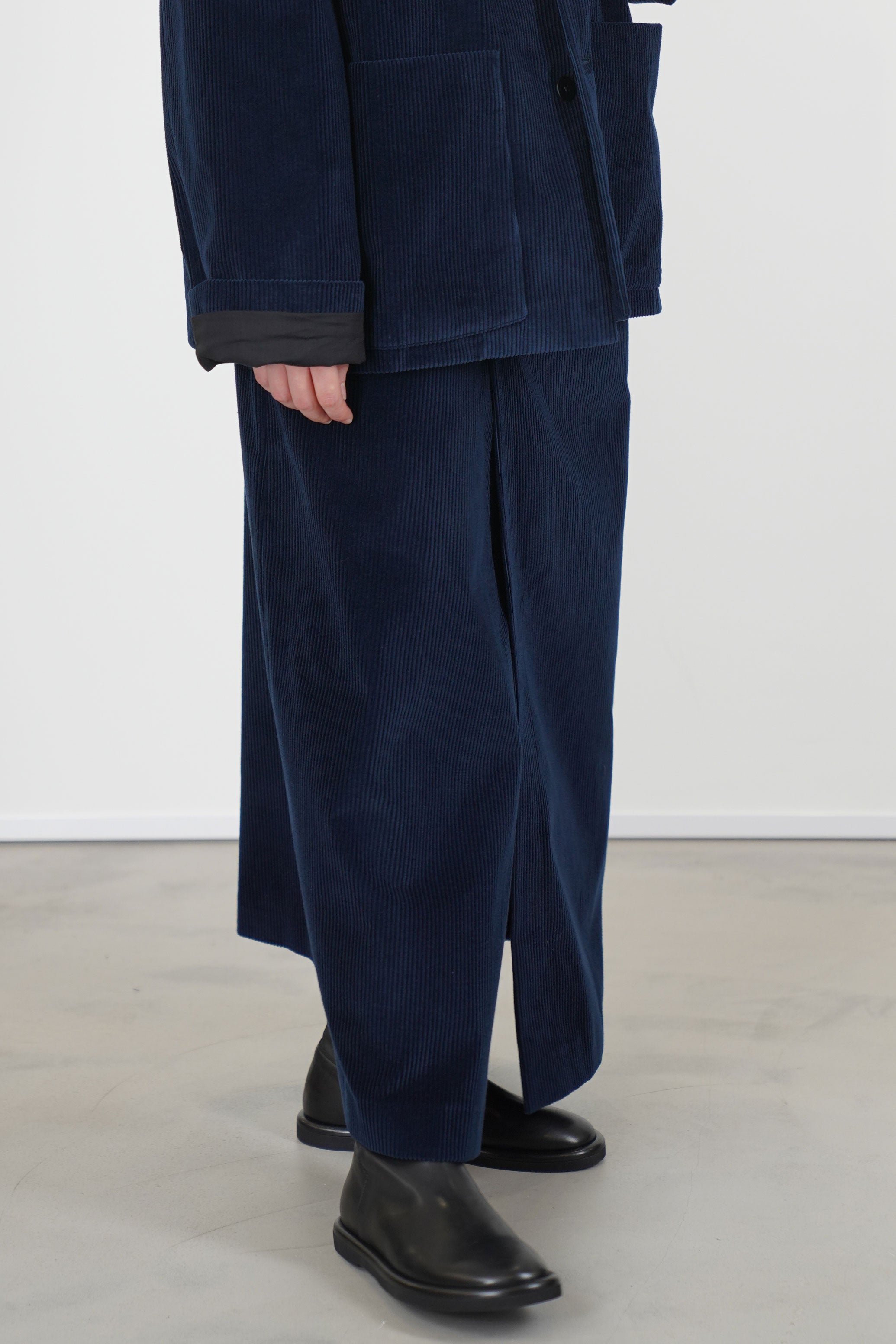 wrap skirt corduroy blue