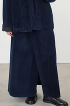 wrap skirt corduroy blue