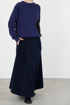 wrap skirt corduroy blue