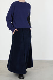 wrap skirt corduroy blue