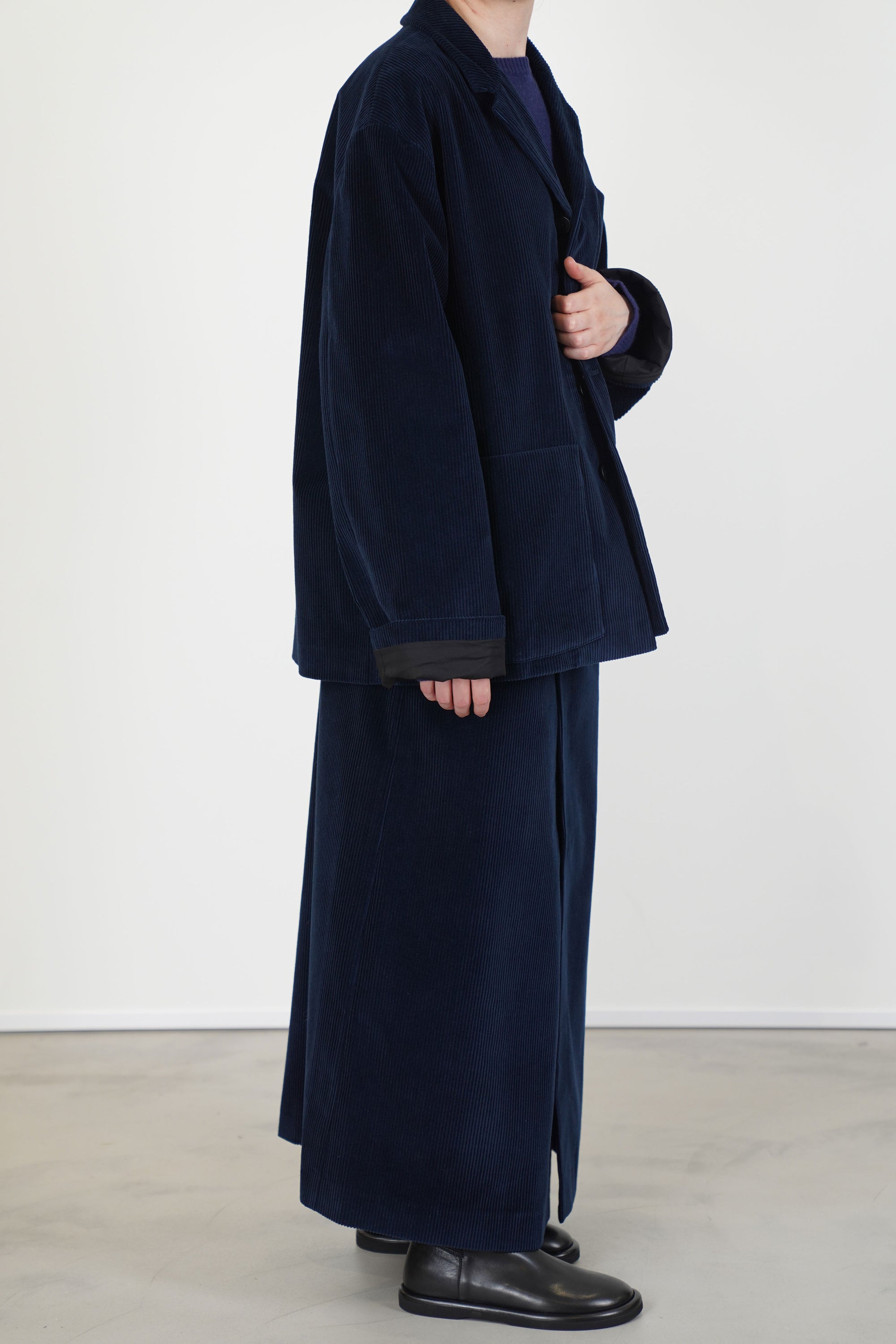wrap skirt corduroy blue