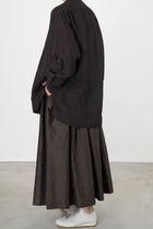 band collar shirt dobby stripe brown