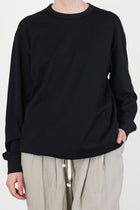 crew neck t-shirt silk suvin cotton black