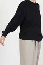 crew neck t-shirt silk suvin cotton black