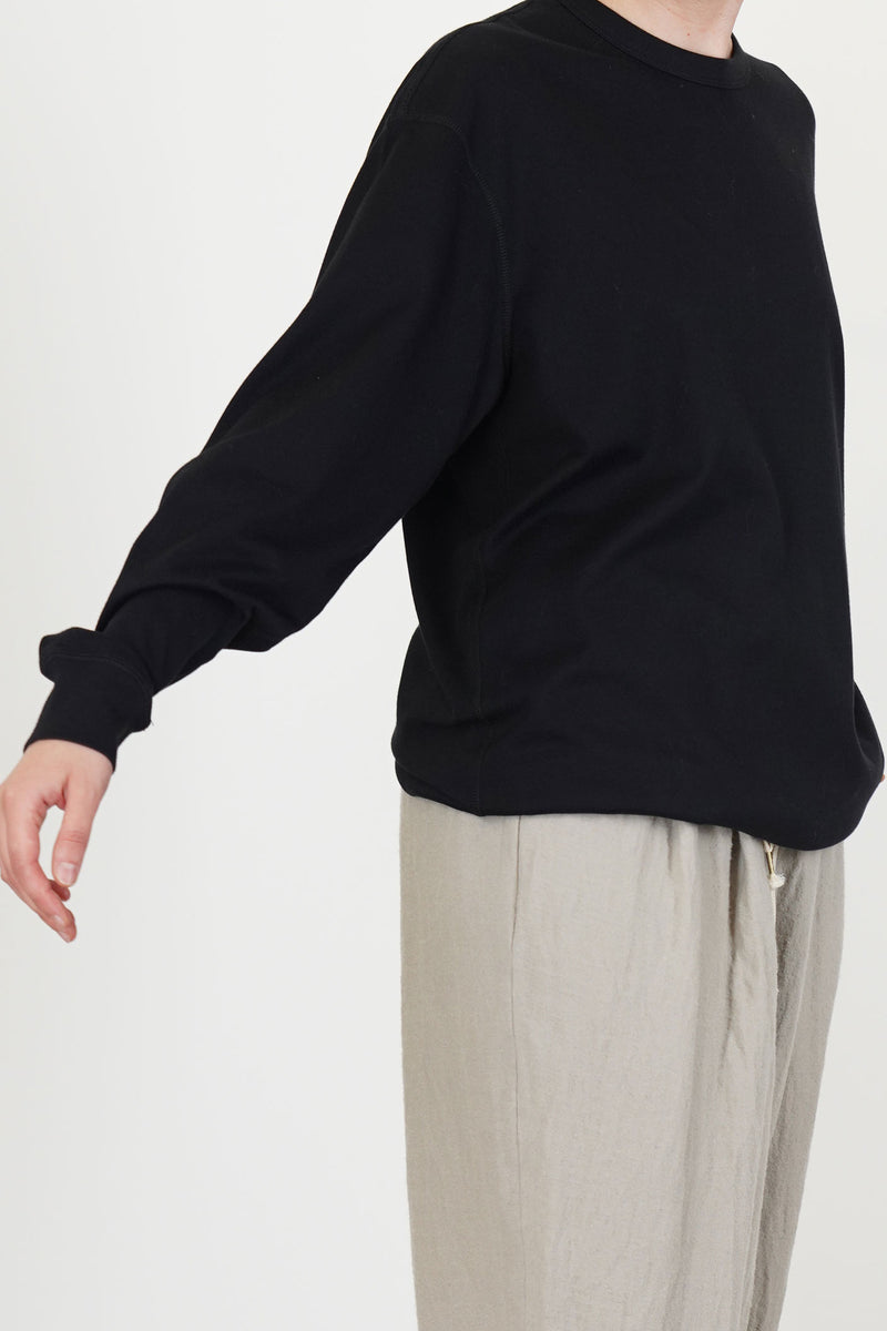 crew neck t-shirt silk suvin cotton black