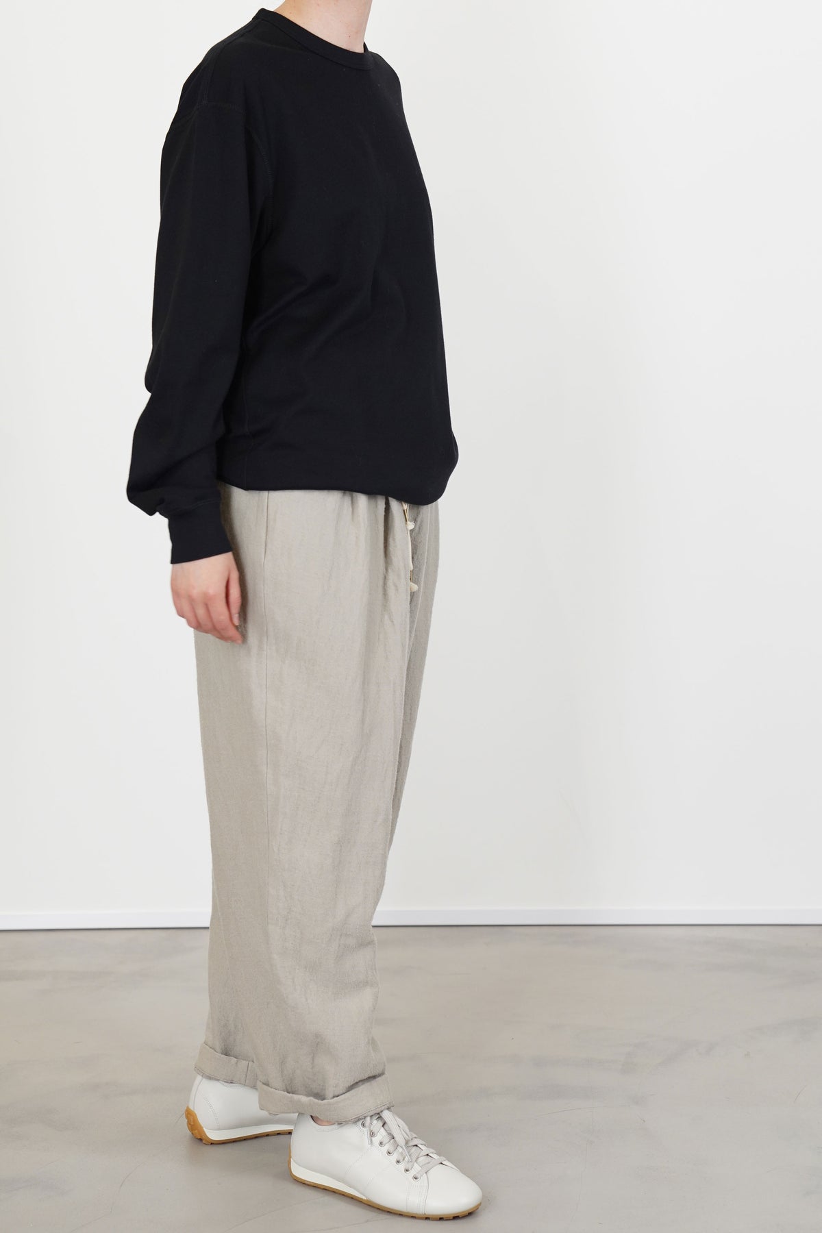 crew neck t-shirt silk suvin cotton black