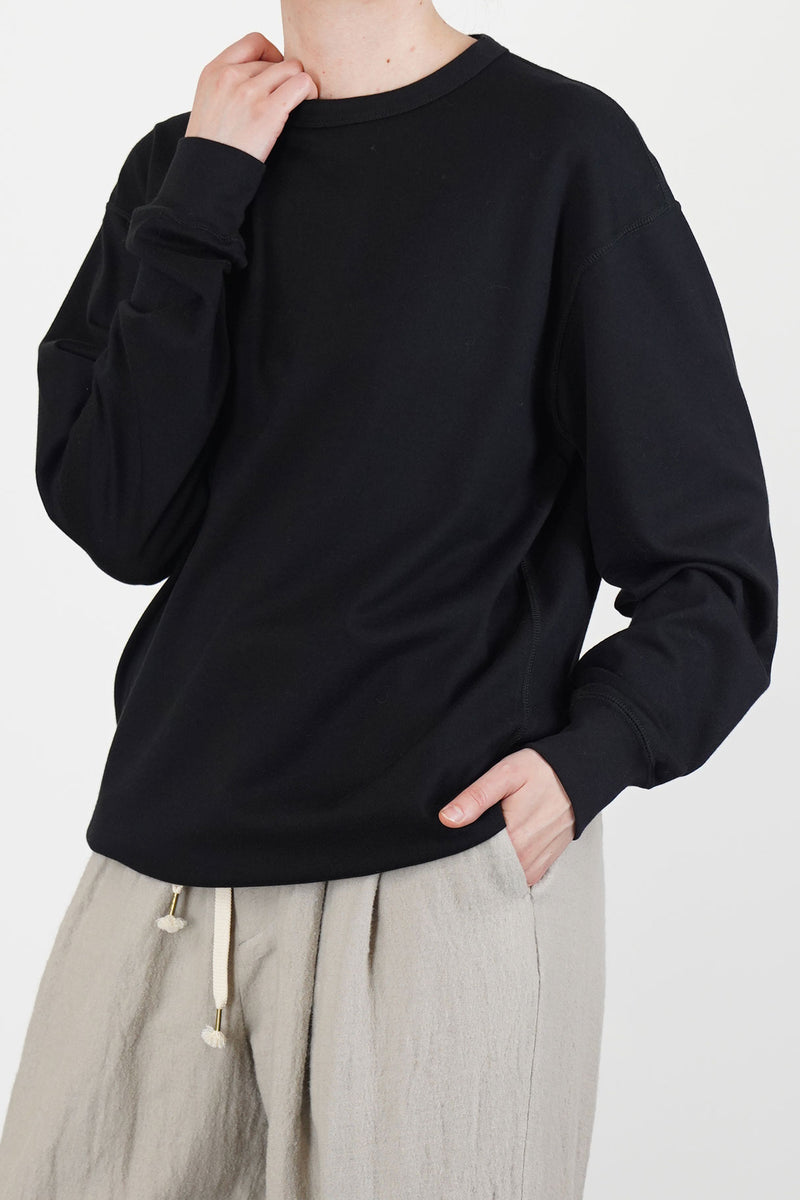 crew neck t-shirt silk suvin cotton black