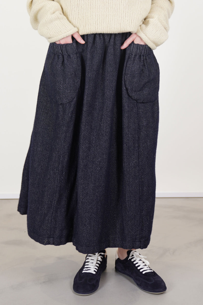 long ghost skirt indigo orfj007