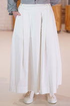 cotton and linen bowling skirt off-white 22fj175