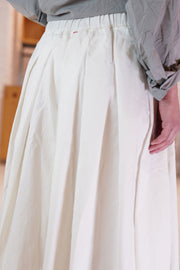 cotton and linen bowling skirt off-white