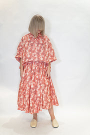double rideaux skirt ikat coral