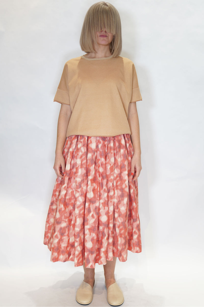 double rideaux skirt ikat coral