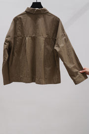 cotton linen juliette jacket olive 24fv257