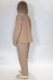 cotton linen alix shirt sand