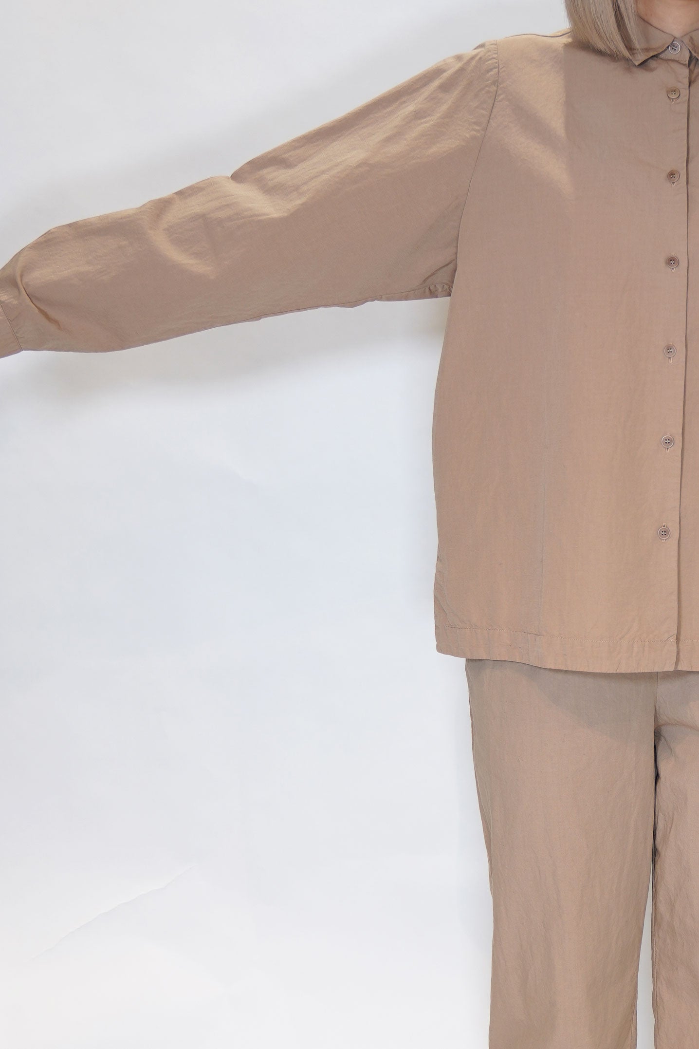casey casey cotton linen alix shirt sand 24fc375 | carrousel the store