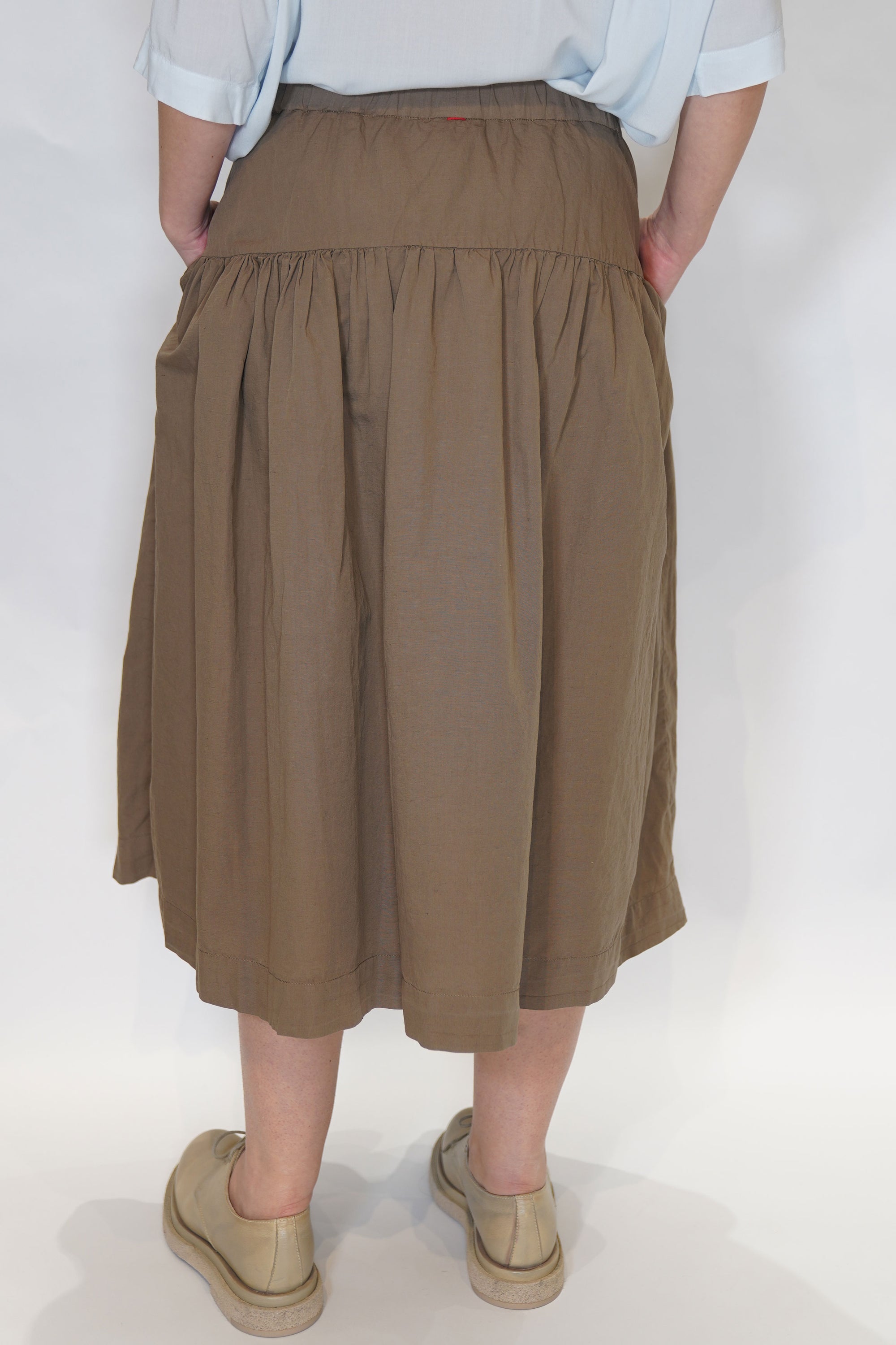 cotton linen up up skirt olive 24fj194
