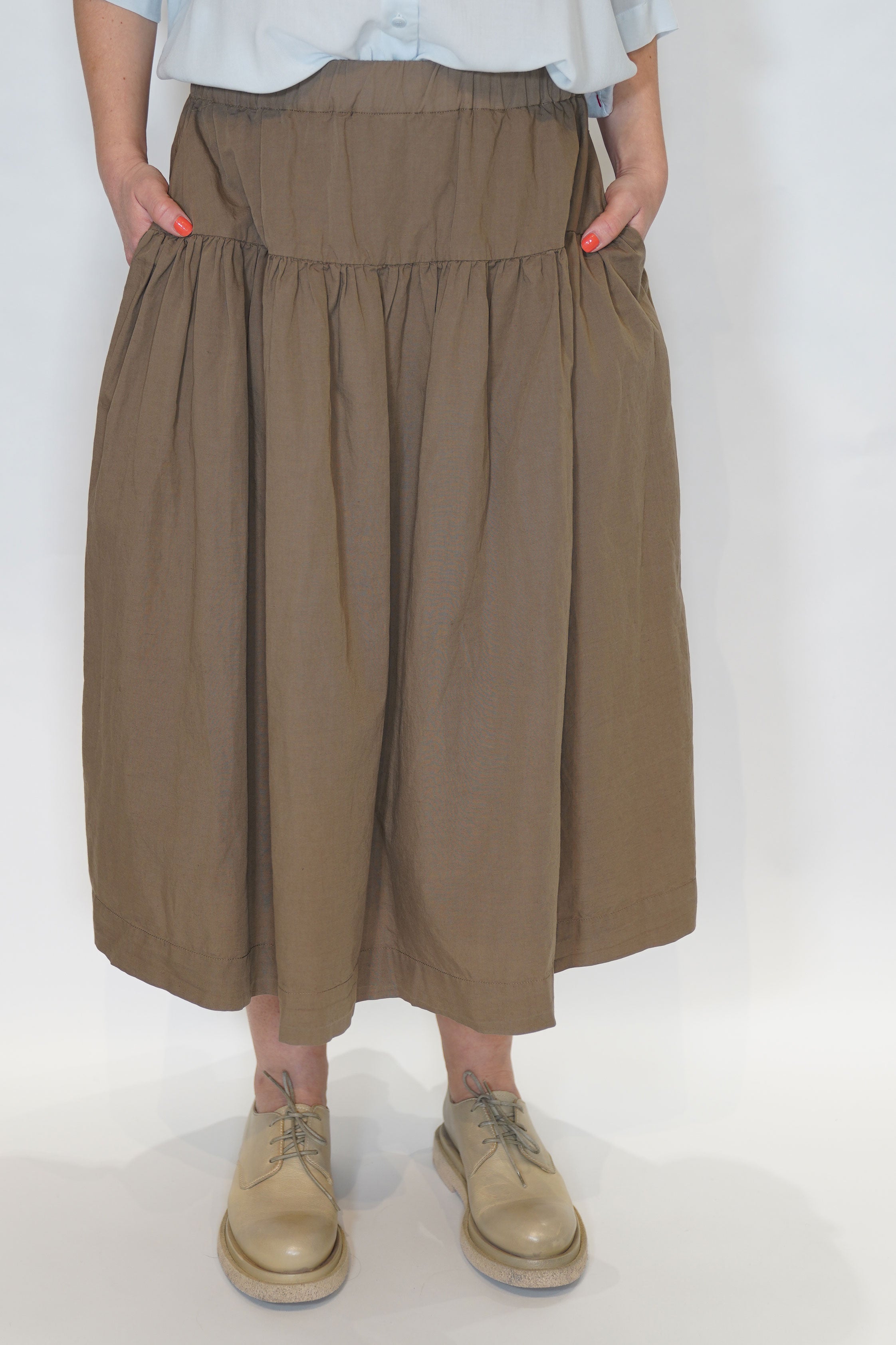 cotton linen up up skirt olive 24fj194