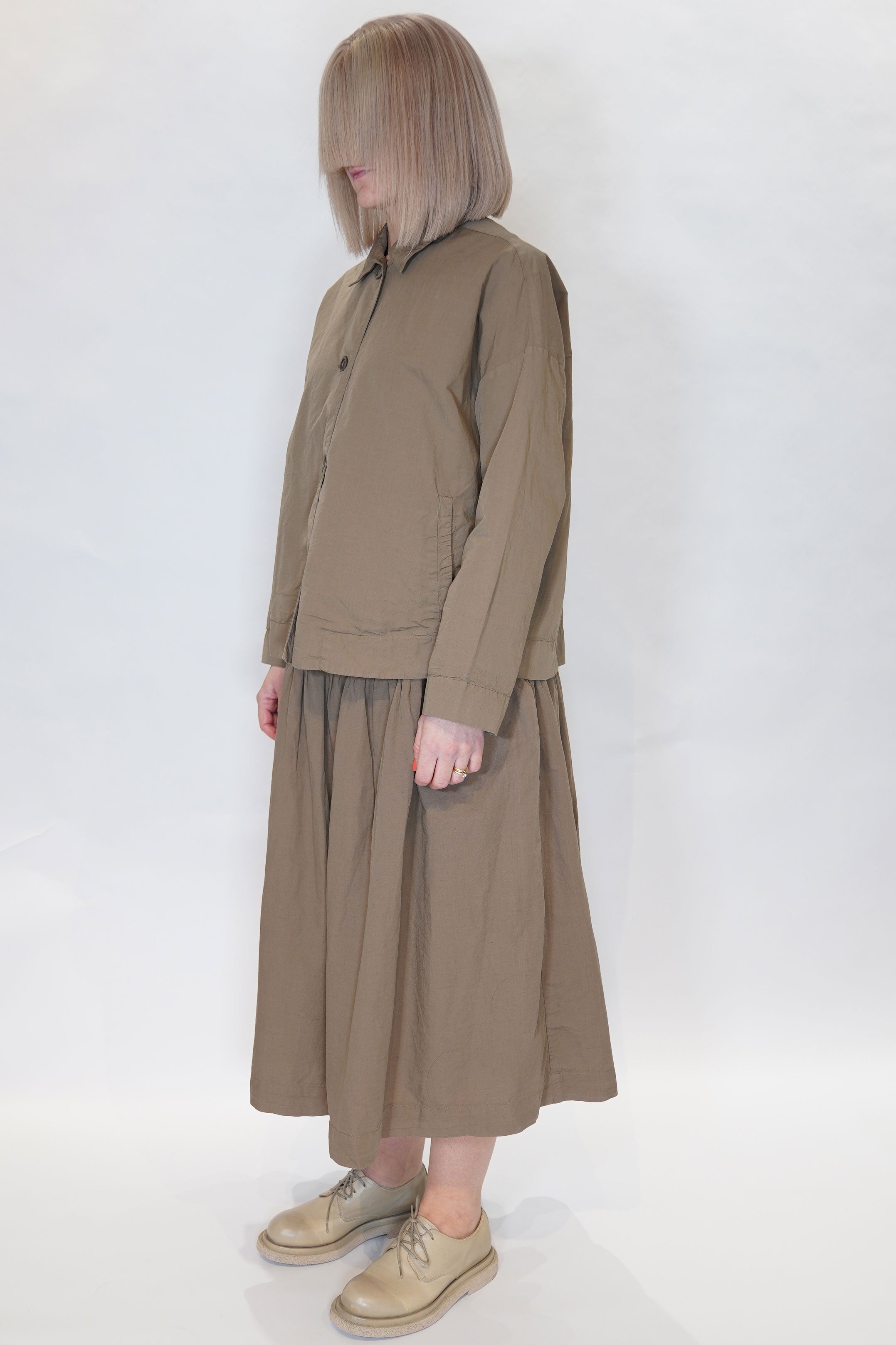 cotton linen up up skirt olive 24fj194