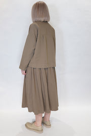cotton linen juliette jacket olive 24fv257