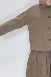 cotton linen juliette jacket olive 24fv257