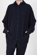 woolen tippy shirt navy 25fc414