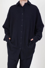 woolen tippy shirt navy 25fc414