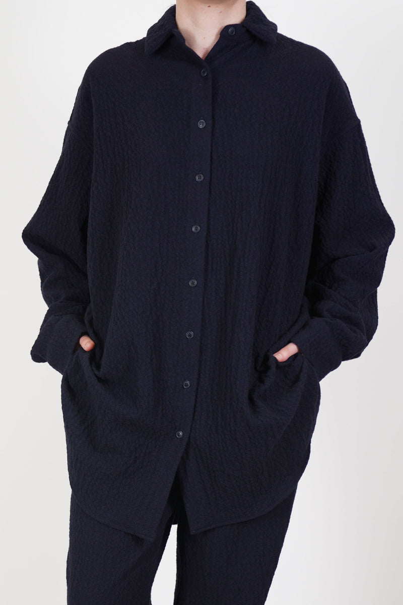 woolen tippy shirt navy 25fc414