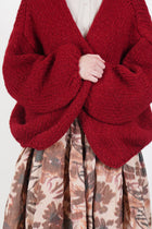 short cardigan woolen red 25fk029
