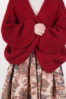short cardigan woolen red 25fk029