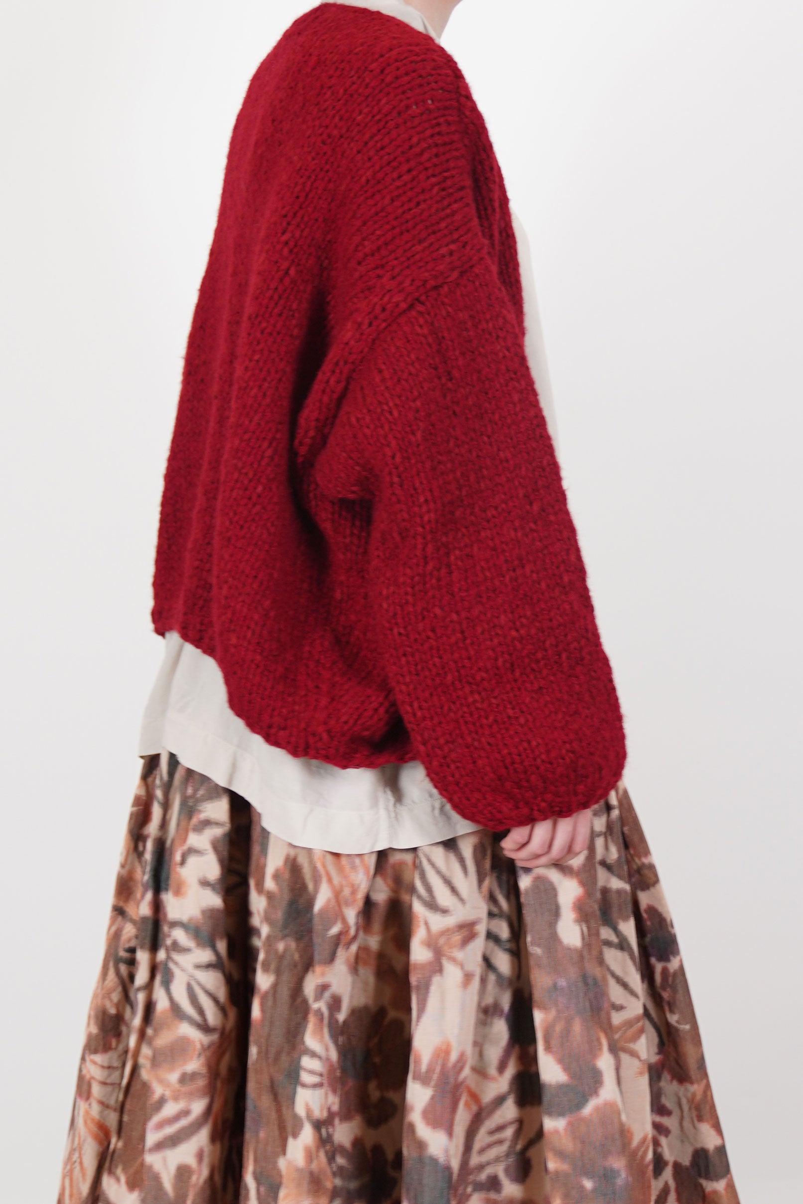 short cardigan woolen red 25fk029