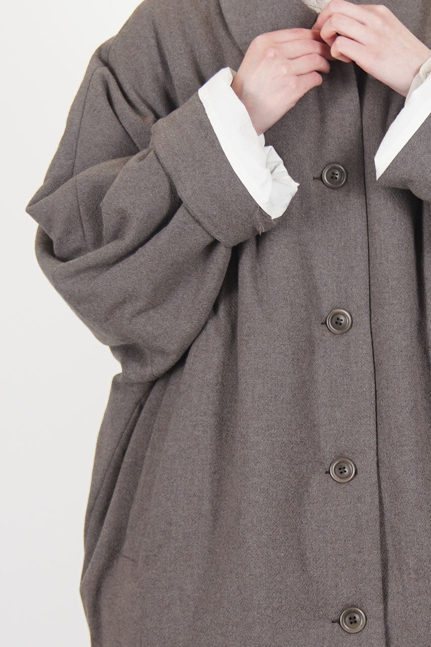 casey casey triangle coat wool cashmere oatmeal 25fm209