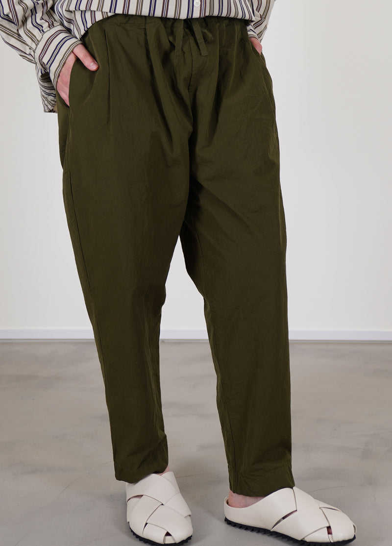 casey casey tippy pant green lake long style pants with an elasticated waistband and adjustable drawstring. 