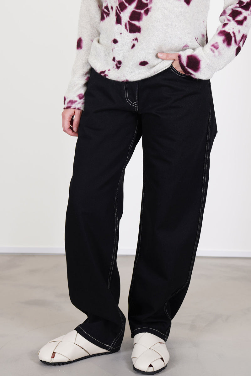 casey casey paulo pant denim black high rise jeans crafted in pure cotton denim material. 